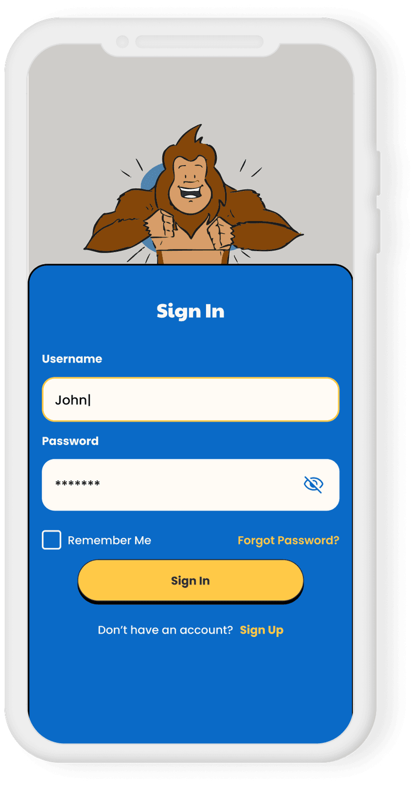 Sign in screen